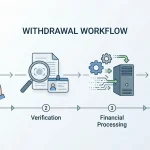 Editorial withdrawal checklist showing request, verification, processing and receipt stages