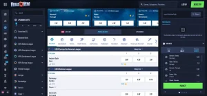 VegasHero sportsbook interface showing sports and live betting markets